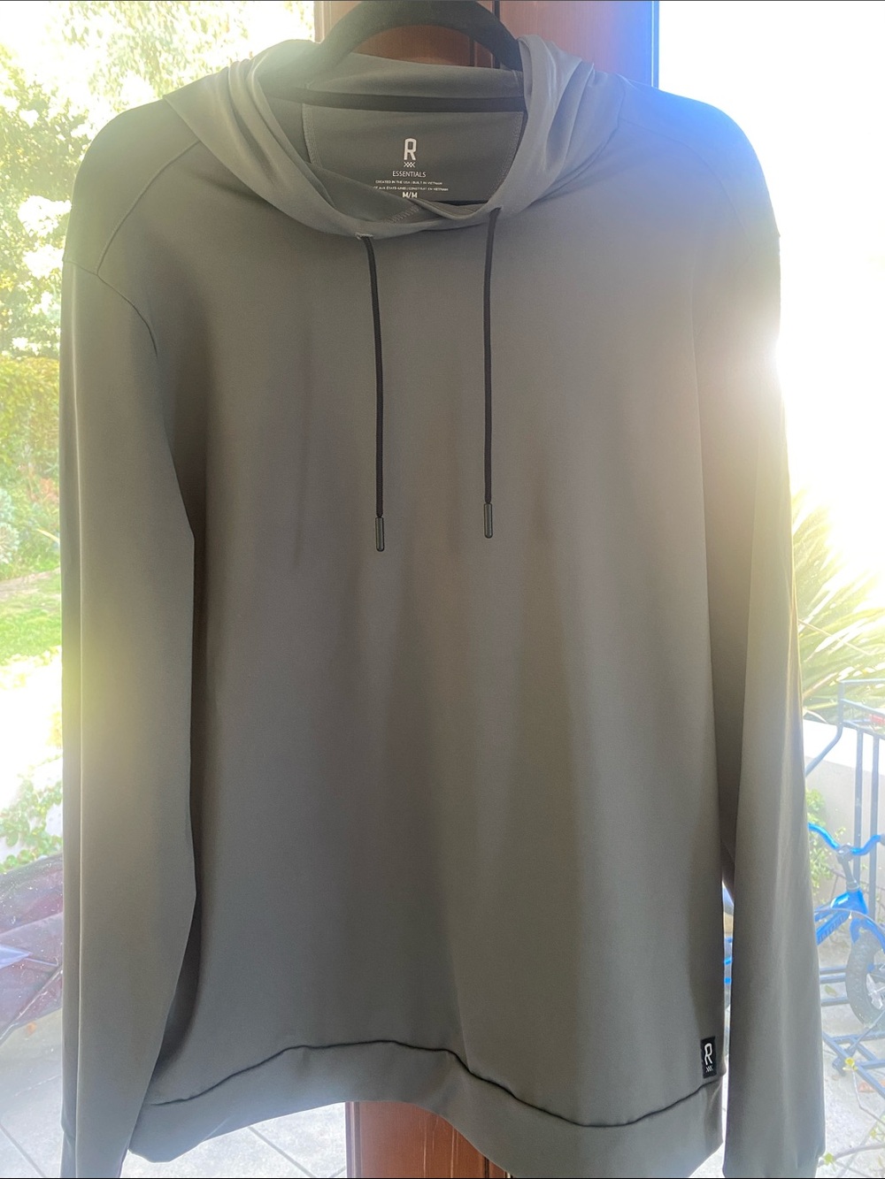 RHODE Olive Gray Hooded Long-Sleeve Pullover